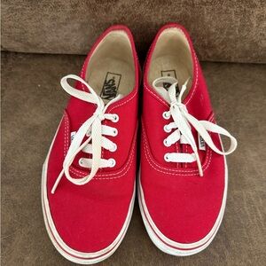 VANS Kids Red Sneakers size  3 youth unisex